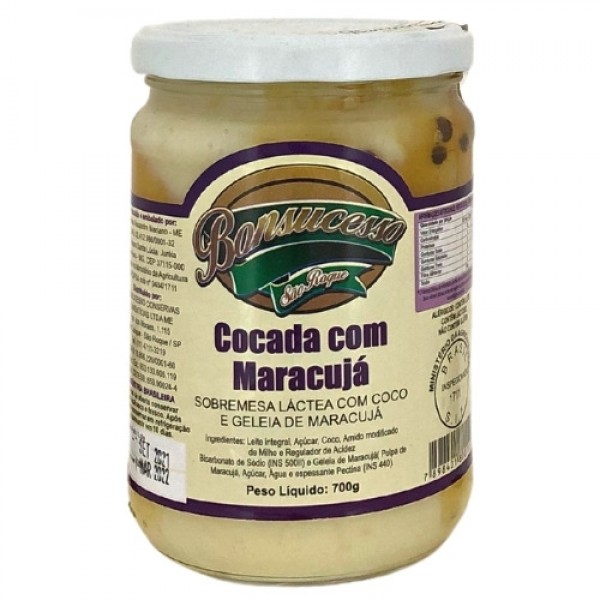 Doce Cocada com Maracujá 700g - Bonsucesso