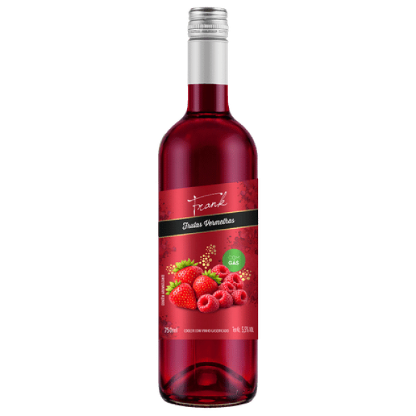 Cooler com Vinho Rose e Frutas Vermelhas Gaseificado 750ml - Frank