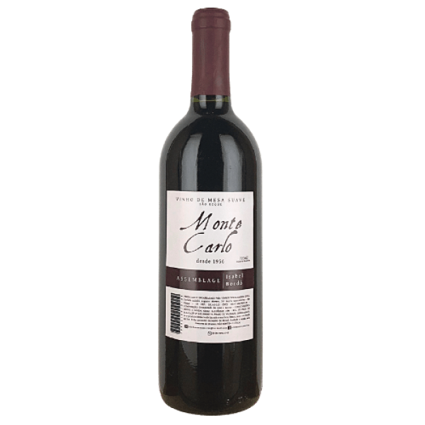 Vinho Tinto Suave Isabel/Bordô Monte Carlo 720ml - Sorocamirim