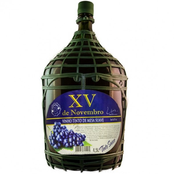 Vinho Tinto Suave de Mesa Tradicional 4,5 L - XV de Novembro