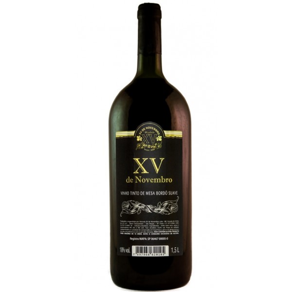 Vinho Tinto Suave Bordô 1,5Li - XV de Novembro